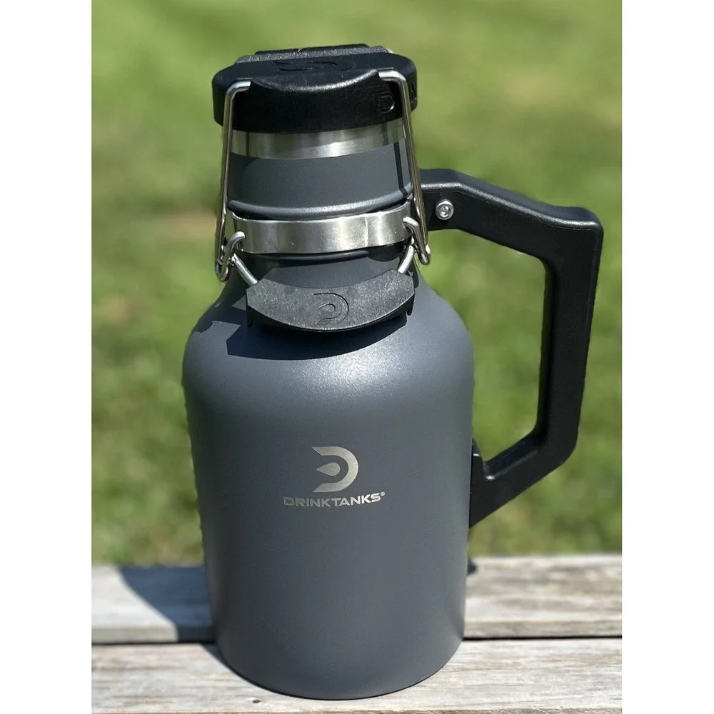 DrinkTanks Growler 64oz Vacuum Insulated Stainless Steel Large Handle Outdoor Fl